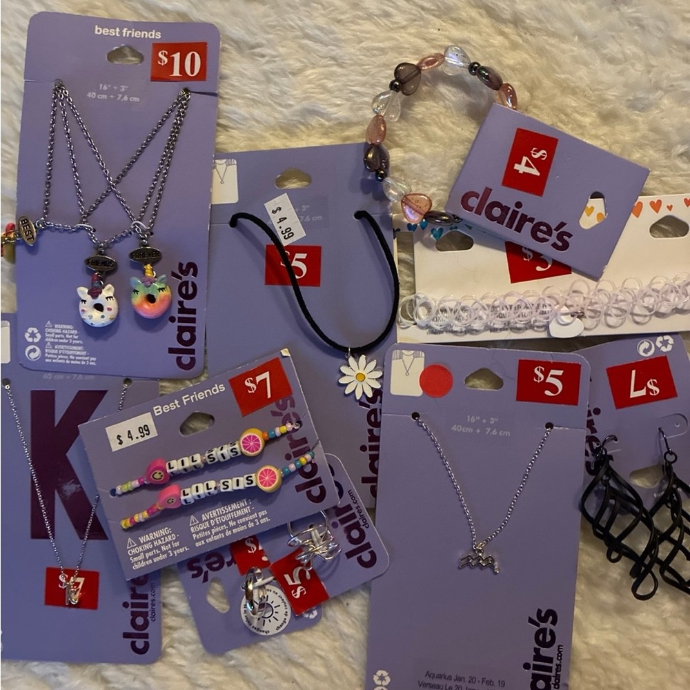 Assorted necklace bracelet earrings rings Friendship lot - 10 piece
